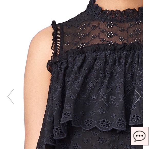 Rebecca Taylor open shoulder eyelet top - Picture 3 of 5